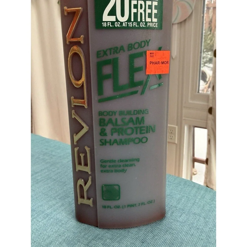 Vintage Revlon Hair Flex Balsam & Protein Body building Shampoo 18oz HTF prop